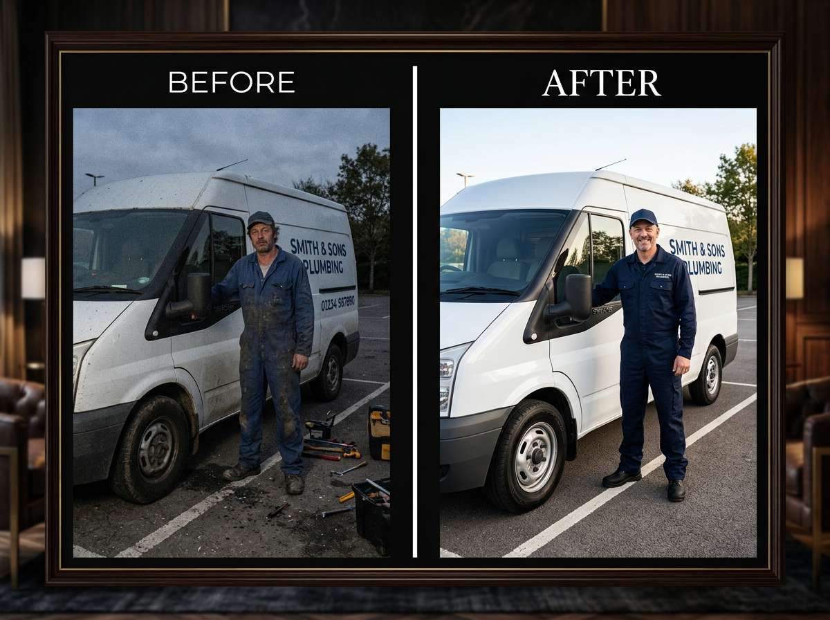 Local plumber before and after photo transformation